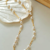 Overlay Natural Pearl Pendant Necklace - Gembea Jewelry