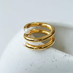 Multi-layer Spiral Pearl Open Ring - Gembea Jewelry