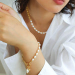 Y-shape Spliced Chain Pearl Bracelet - Gembea Jewelry
