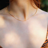 Simple Snake Bone Chain Necklace - Gembea Jewelry