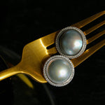 Seawater Mabe Pearl Stud Earrings - Gembea Jewelry