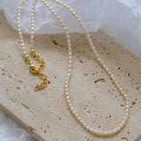 Minimalist Rice Pearl Beaded Necklace-Gembea Jewelry