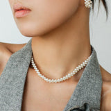 Hand-woven Freshwater Pearl Hoop Earring - Gembea Jewelry