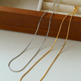 Simple Snake Bone Chain Necklace - Gembea Jewelry
