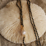 Long Black Agate Baroque Pearl Necklace - Gembea Jewelry
