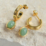 Gembea Jewely Dongling Gemstone Drop Earrings