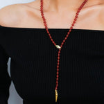Red and Green Agate Snake Necklace - Gembea Jewelry