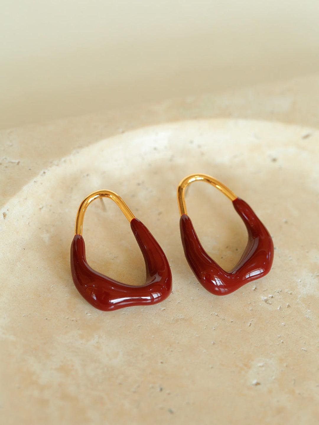 Geometric Enamel Glaze Earrings - Gembea Jewelry