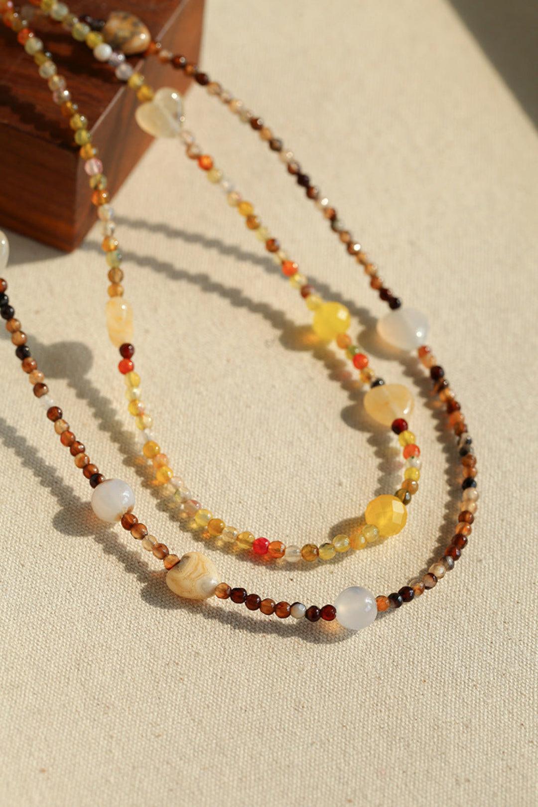 Spring Heartbeat Natural Stone Necklace - Gembea Jewelry