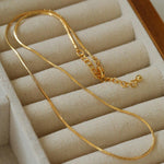 Simple Snake Bone Chain Necklace - Gembea Jewelry