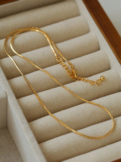 Simple Snake Bone Chain Necklace - Gembea Jewelry