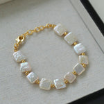 Natural Freshwater Square Pearl Bracelet - Gembea Jewelry