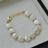 Natural Freshwater Square Pearl Bracelet - Gembea Jewelry