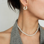 Hand-woven Freshwater Pearl Hoop Earring - Gembea Jewelry