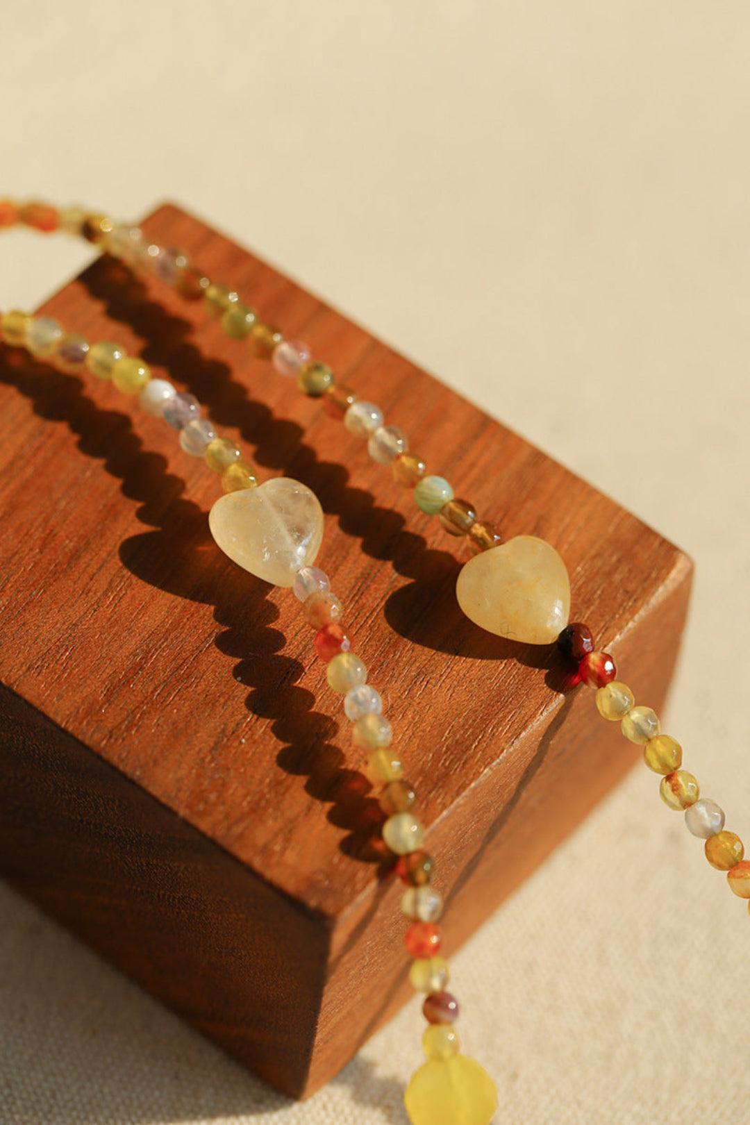 Spring Heartbeat Natural Stone Necklace - Gembea Jewelry