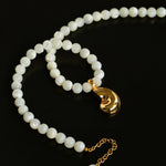 Gembea Jewelry White Shell Beads Conch Pendant Necklace