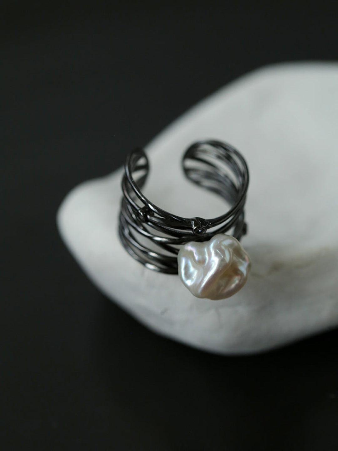 Multilayer Sterling Silver Pearl Ring - Gembea Jewelry