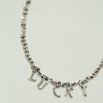 Laser Bead Lucky Letter Necklace-Gembea Jewelry