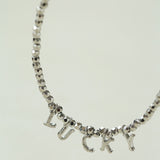 Laser Bead Lucky Letter Necklace-Gembea Jewelry