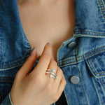 Multi-layer Spiral Pearl Open Ring - Gembea Jewelry