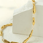 Geometric Irregular Metal Pearl Necklace - Gembea Jewelry