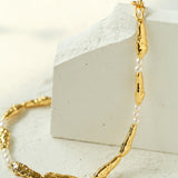 Geometric Irregular Metal Pearl Necklace - Gembea Jewelry