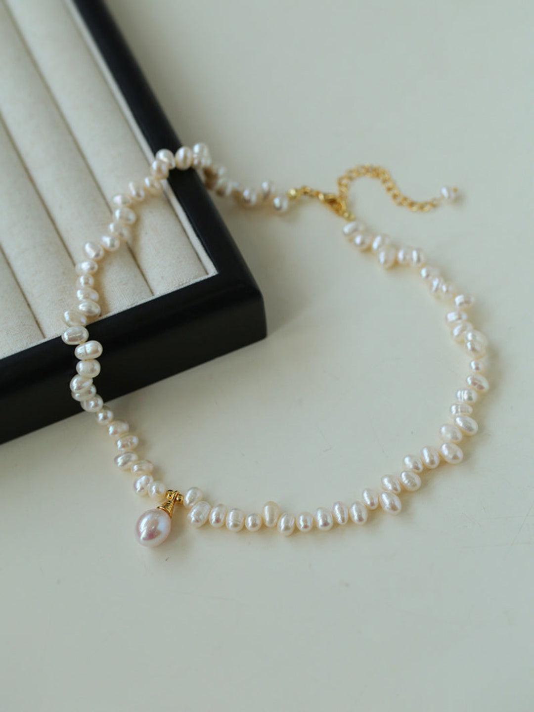 Classic Misplaced Pearl Necklace - Gembea Jewelry