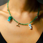 Gembea Jewelry Green Agate Glass Sea Animal Necklace