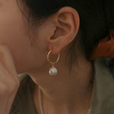 Love and The City Pearl Hoop Earrings - Gembea Jewelry