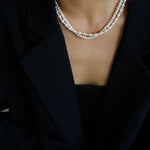 Pull Double Layers Beaded Pearl Necklace - Gembea Jewelry