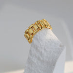 Wide Version Watch Chain Metal Open Ring - Gembea Jewelry