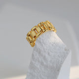 Wide Version Watch Chain Metal Open Ring - Gembea Jewelry