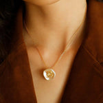 Petal Baroque Pearl 26-Letter Chain Necklace - Gembea Jewelry