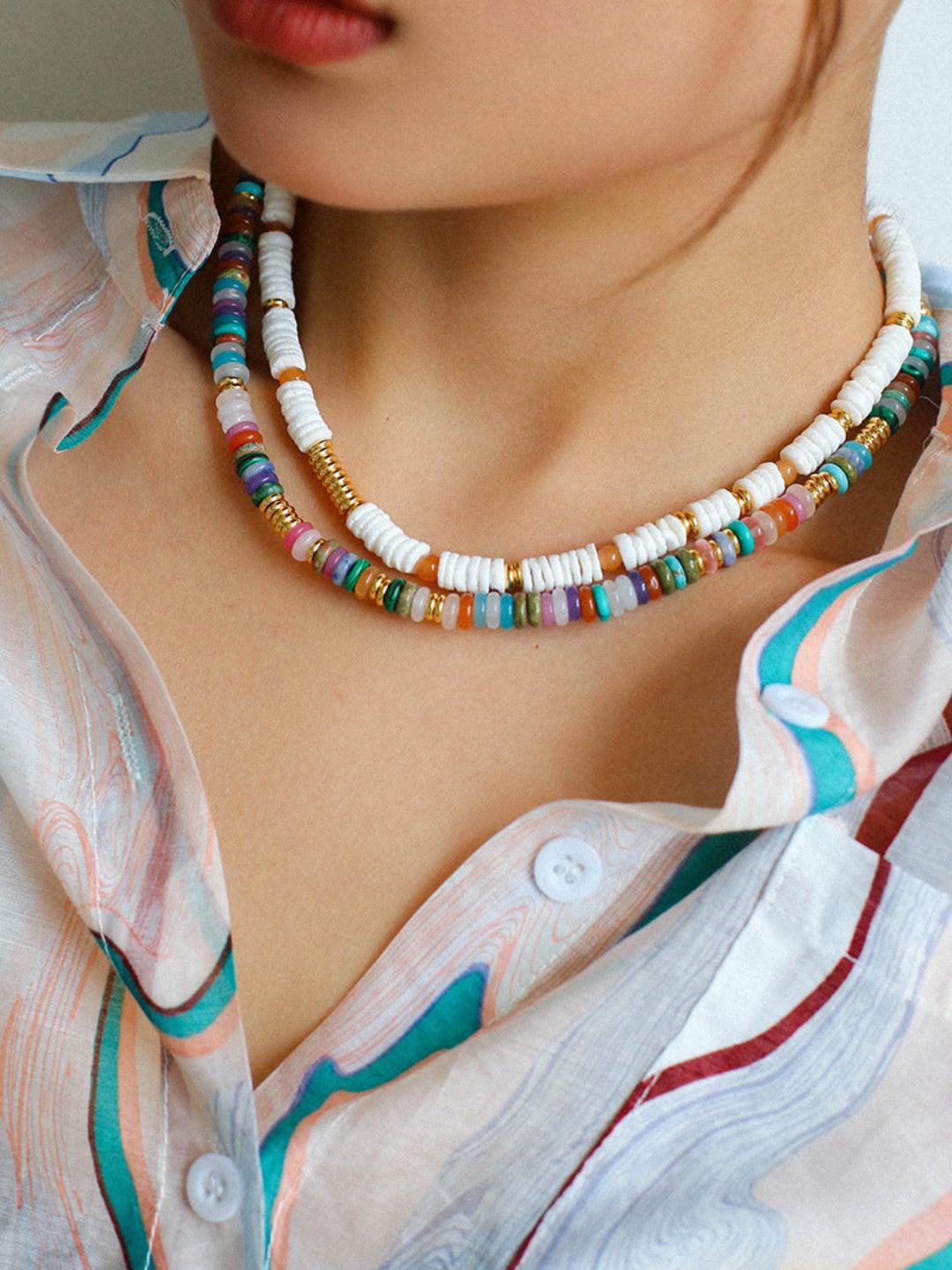 Sea's Embrace Series Stone Shell Necklace - Gembea Jewelry
