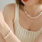Natural Freshwater Square Pearl Bracelet - Gembea Jewelry