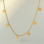 Overlay Embossed Mini Gold Coin Necklace - Gembea Jewelry