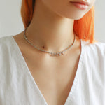 Laser Bead Lucky Letter Necklace-Gembea Jewelry