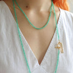 Sea's Embrace Green Agate Aquamarine Necklace - Gembea Jewelry