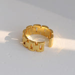 Wide Version Watch Chain Metal Open Ring - Gembea Jewelry