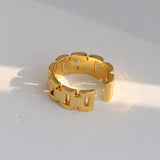 Wide Version Watch Chain Metal Open Ring - Gembea Jewelry