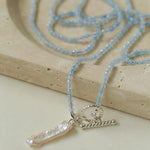 Sea's Embrace Green Agate Aquamarine Necklace - Gembea Jewelry