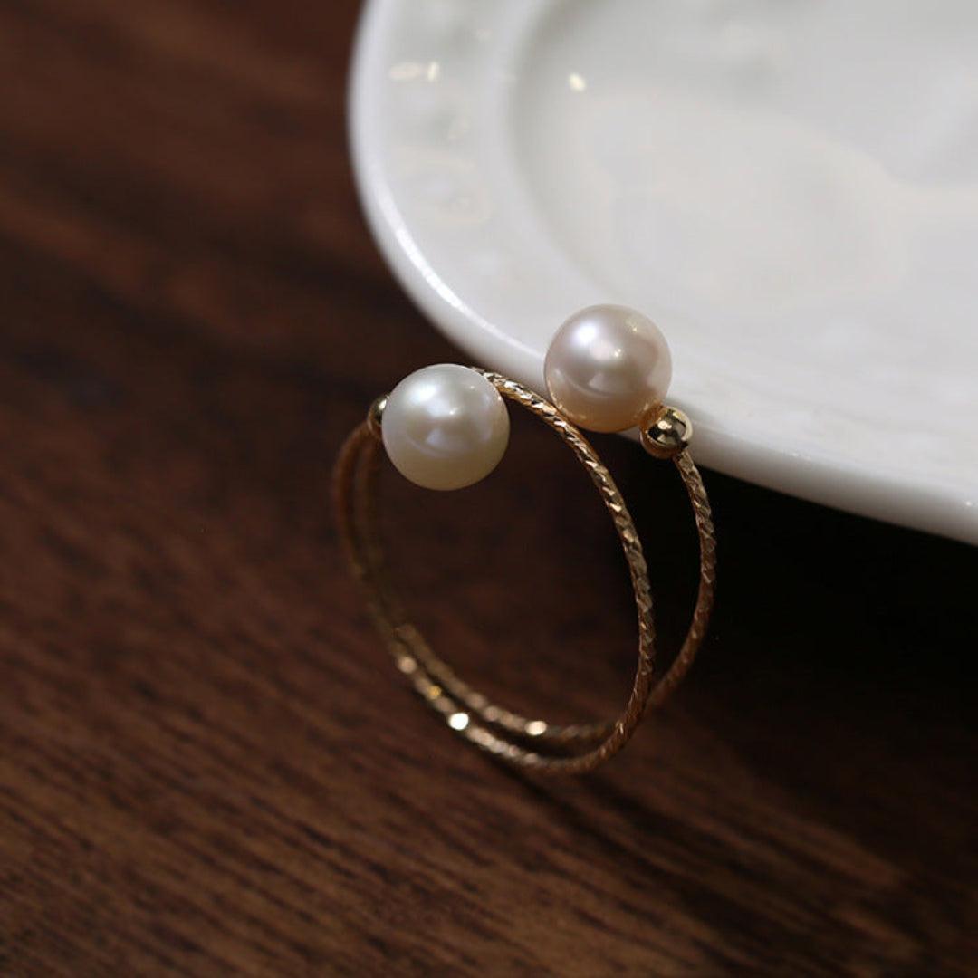 Love and the City Pearl Double Wrapped Ring - Gembea Jewelry