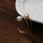 Love and the City Pearl Double Wrapped Ring - Gembea Jewelry