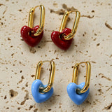Enamel Heart-shaped Earrings Gembea Jewelry