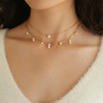 Overlay Natural Pearl Pendant Necklace - Gembea Jewelry