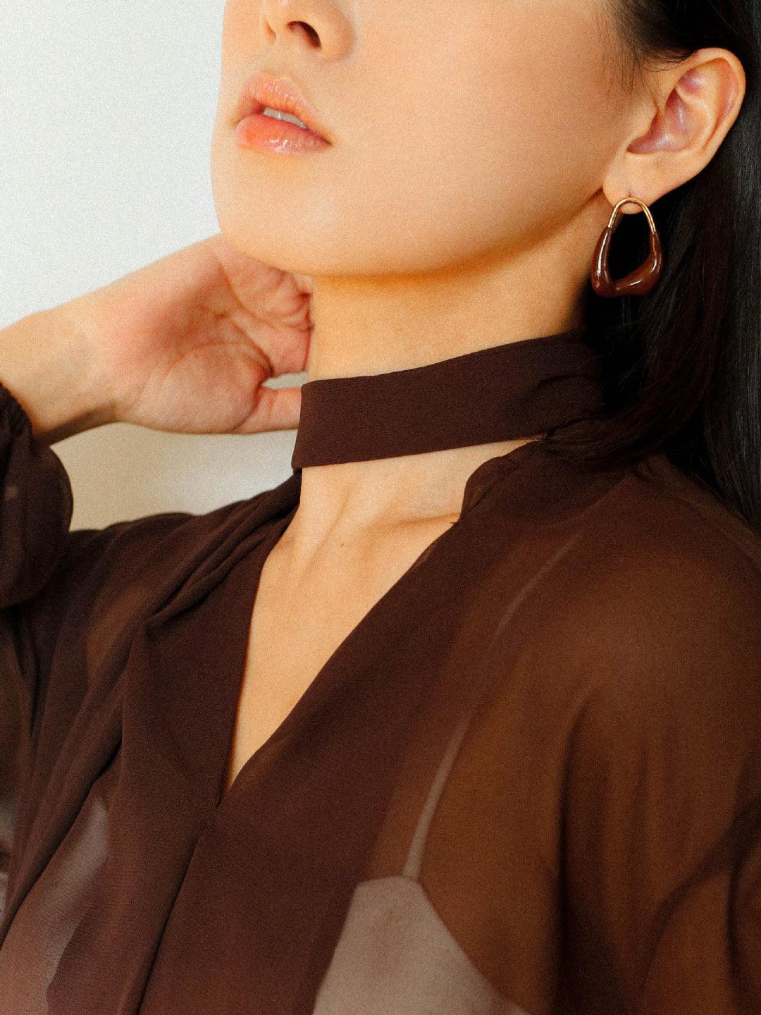 Geometric Enamel Glaze Earrings - Gembea Jewelry