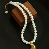 Gembea Jewelry White Shell Beads Conch Pendant Necklace