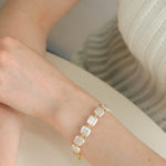 Natural Freshwater Square Pearl Bracelet - Gembea Jewelry