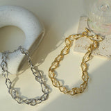 Geometric Twist Artificial Pearl Chain Necklace - Gembea Jewelry