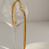 Wide Gold Snake Bone Chain Necklace - Gembea Jewelry